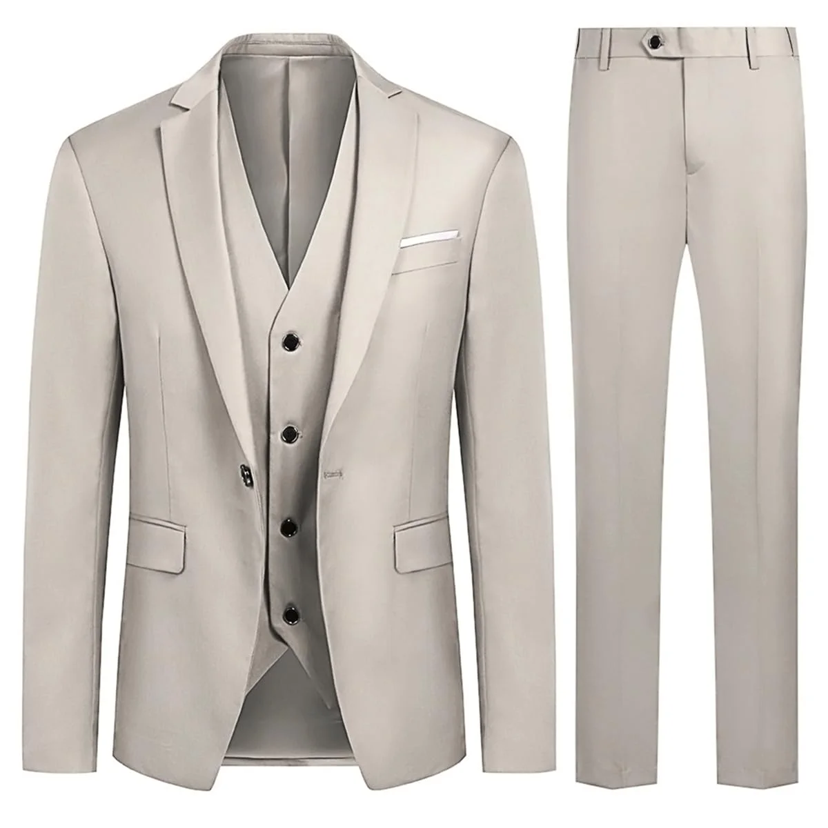 Allthemen Anzug Herren Slim Fit 3 Teilig Anzüge Modern Herrenanzug 3-Teilig Sakko Hose Weste für Business Hochzeit