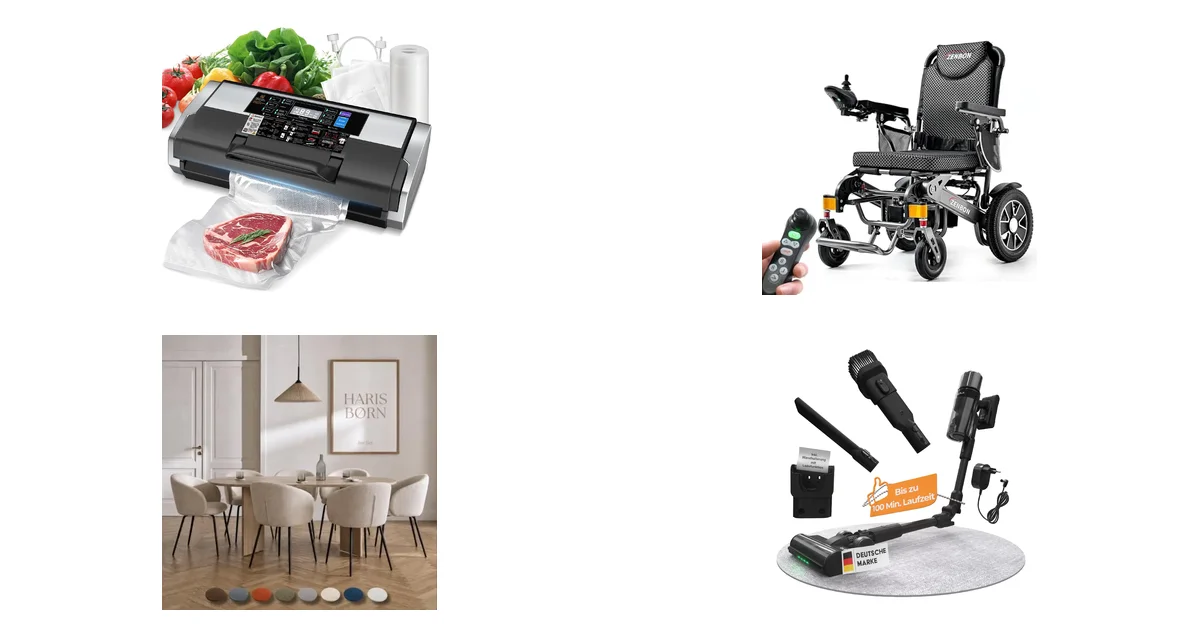 Neu heute bei Amazon: MZROT Vakuumiergerät 95 kPa + Rollstuhl Elektrorollstuhl 700W