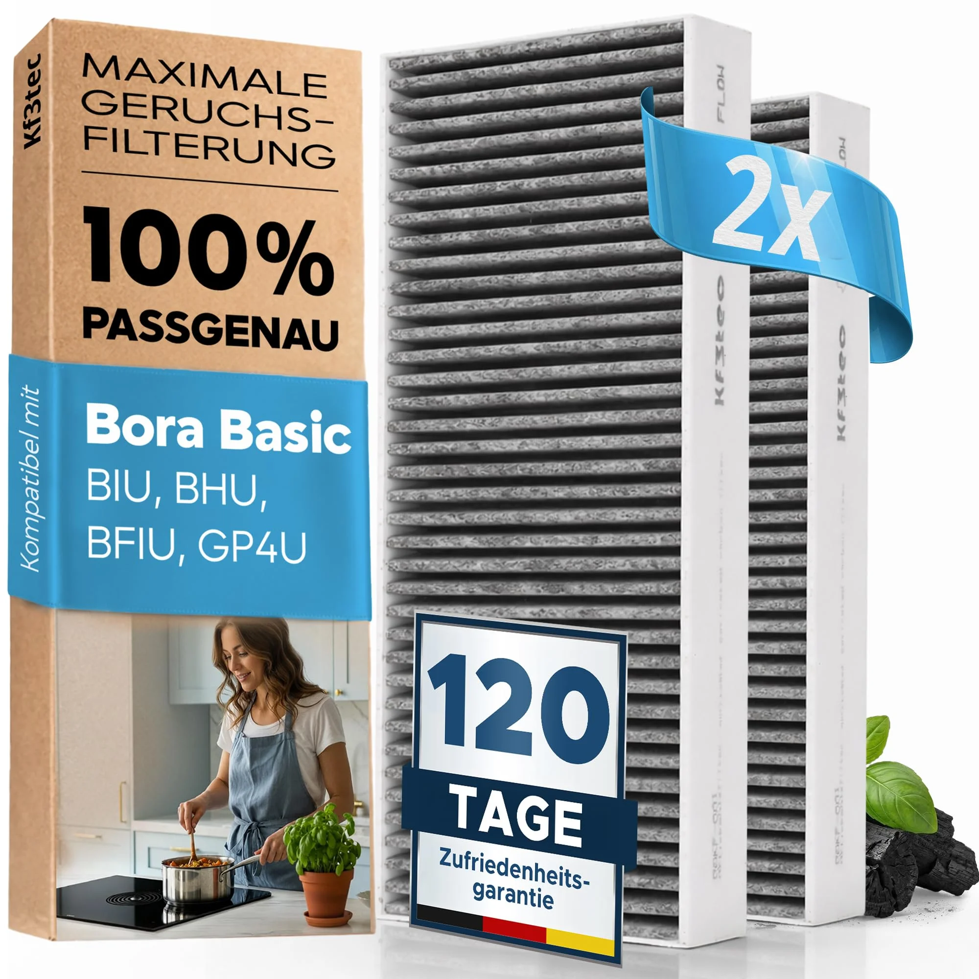 KF3TEC® Aktivkohlefilter-Set für Bora Basic BAKFS und BIU/BHU/BFIU Dunstabzugshauben/Maximal 2 Stück pro Kunde