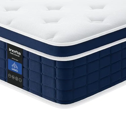 Inofia Matratze Ace Hybrid 90X200cm Höhe 26 cm Taschenfederkernmatratze Härtegrad H3 Mittelfest 7-Zonen Federkernmatratze mit 100 Nächte Probeschlafen- Orthopädische Matratze für erholsamen Schlaf