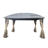 Garten Pavillon "Basti" aus Stahl, ca. 300 x 360 x 285 cm - Anthrazit