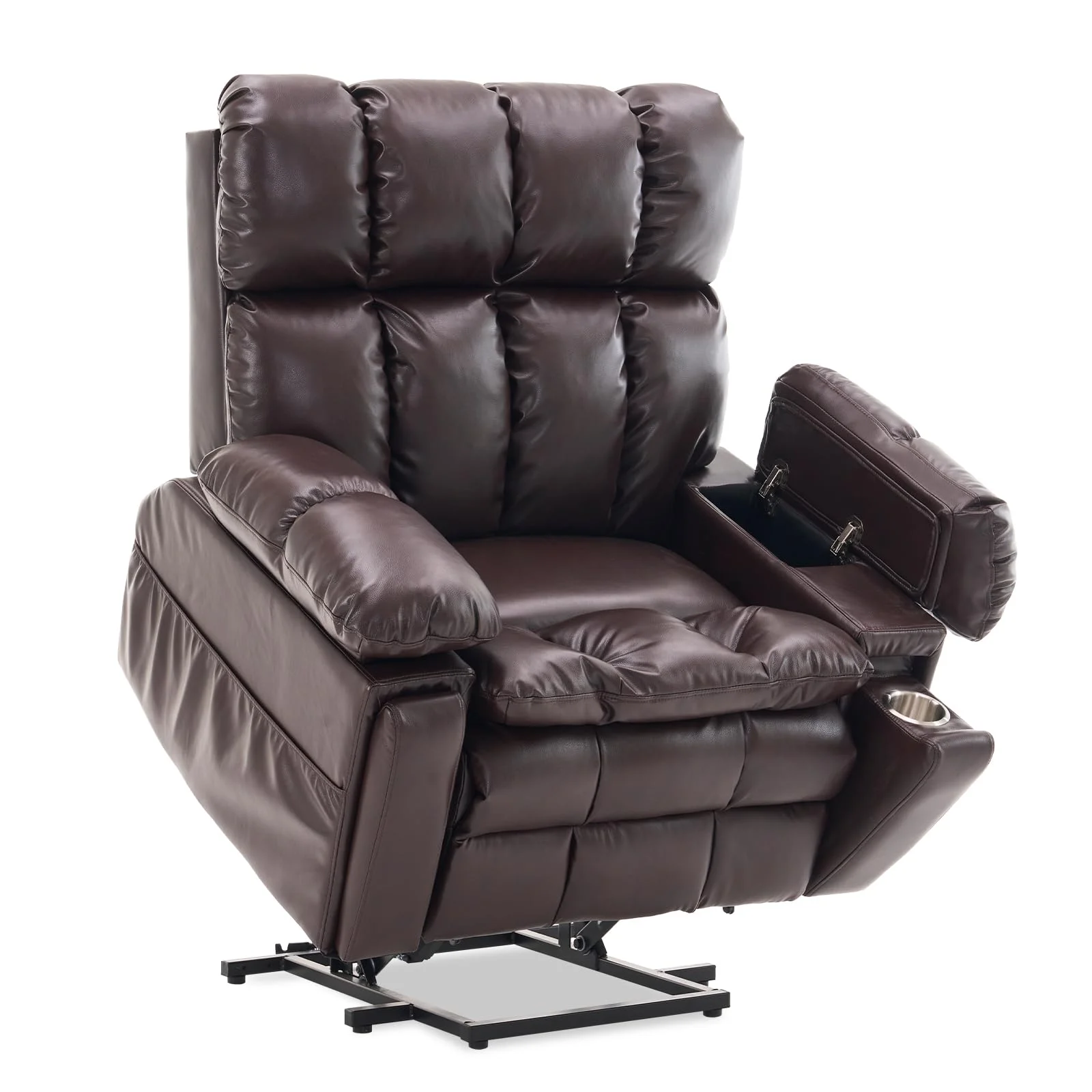 Zuacs Zweimotoriger Antrieb fernsehsessel elektrisch verstellbar (Braun (PU), L)