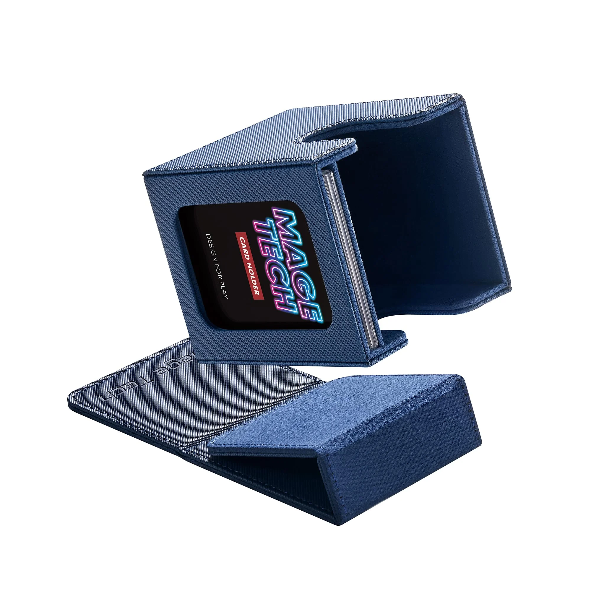 Mage Tech Commander Deck Box Lite - Kartendisplay mit Snap Card Holder & Abnehmbarer Abdeckung, Passend für 100+ Single-Sleeve Cards, Ideal für MTG, PTCG, OPCG, SWU & More (Blau)