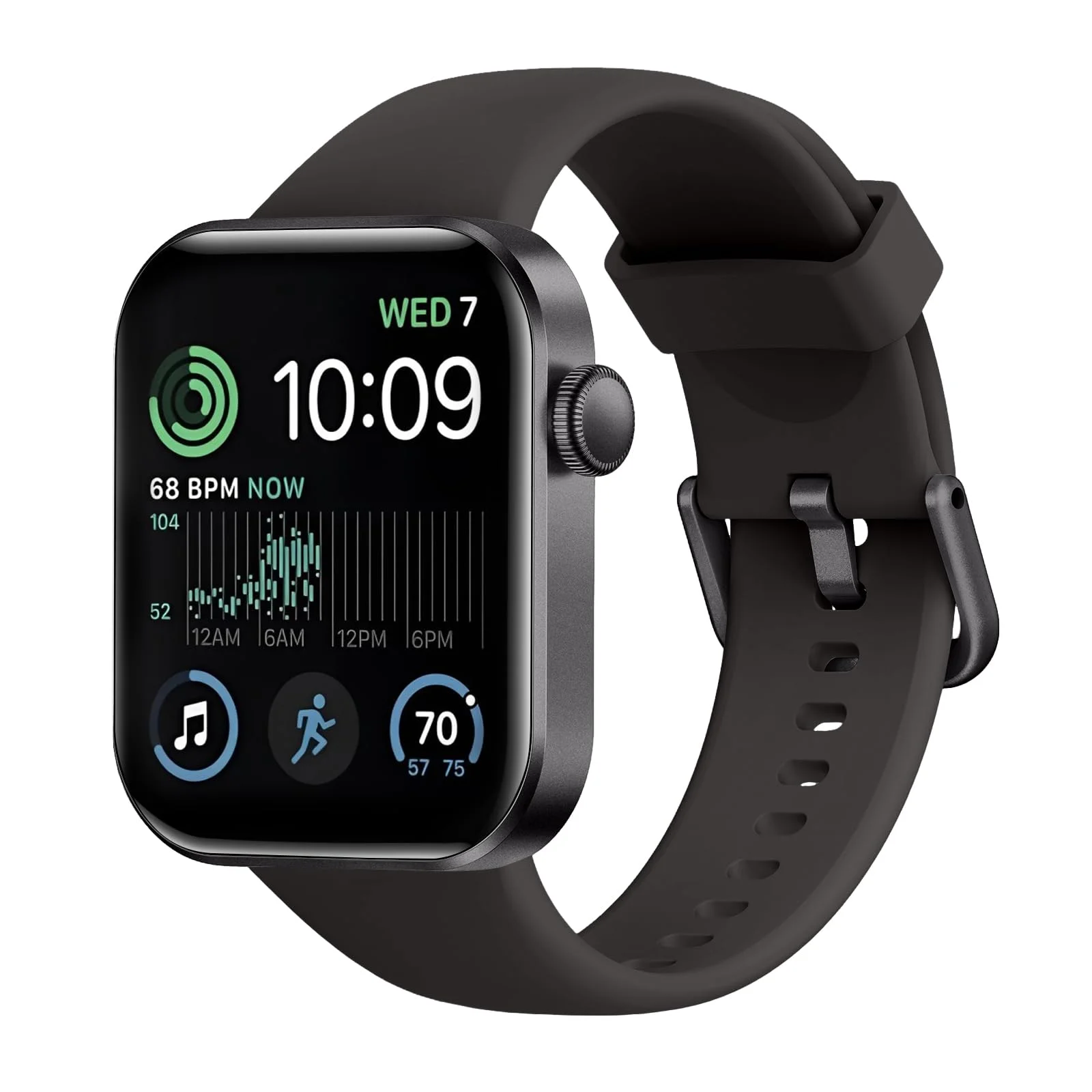 Smartwatch Damen Herren, 1,85" HD-Display Smart Watch mit Telefonfunktion, 140+ Sportmodi Fitness Tracker mit Herzfrequenz SpO2 Schlafmonitor Schrittzähler, IP68 Wasserdicht Fitnessuhr iOS Black
