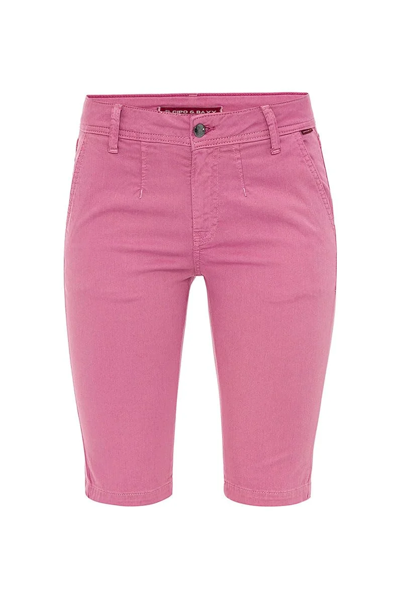 Cipo & Baxx Damen Shorts Chino Bermuda Kurzehose Kapri