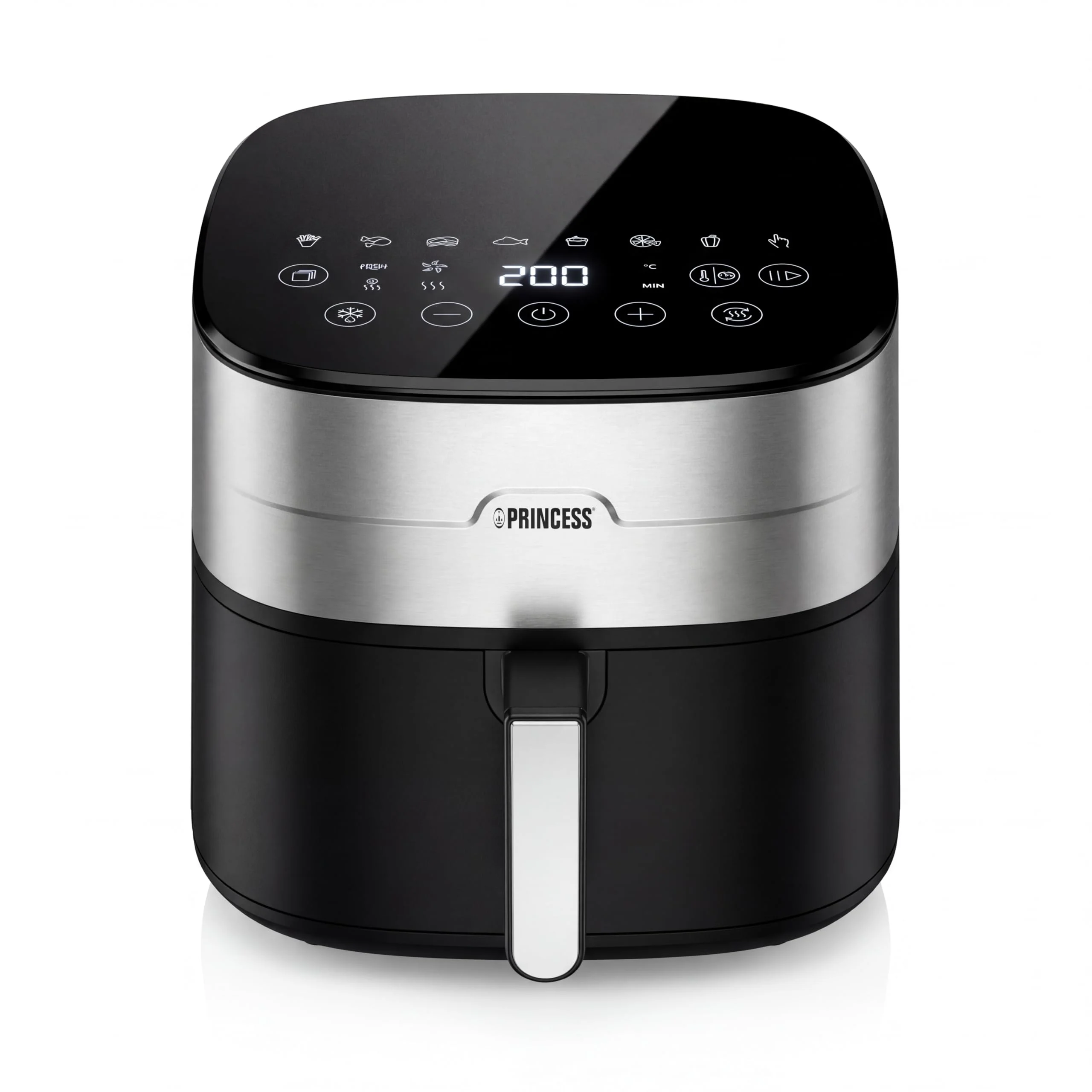 Princess Dual Heat Airfryer 8L XXL, Heißluftfritteuse mit Doppeltem Heizelement für eine Schnellere Garzeit & Knusprige Ergebnisse, 15-in-1, BPA- & PFAS-frei, Shake-Erinnerung, 2000 W, 182280