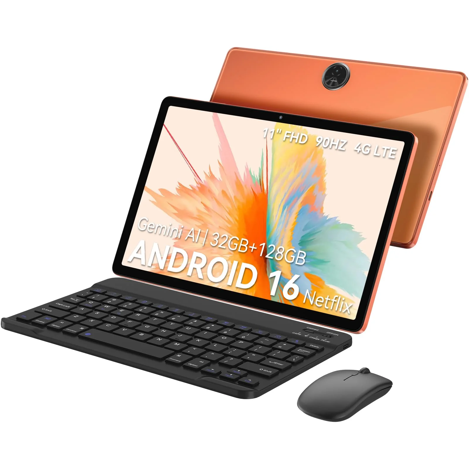 ZENO5 11 Zoll Tablet Android 16 mit Tastatur, 4G LTE Dual SIM, 32GB RAM + 128GB ROM, 90 Hz Display, 8300 mAh, GPS, Gemini AI, Widevine L1, Face ID, inkl. Stift und Maus, Tablet für Arbeit und Lernen