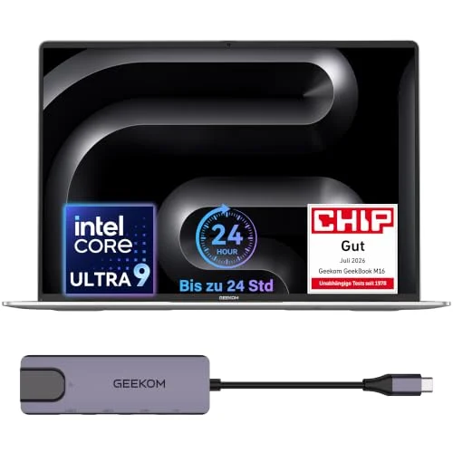 GEEKOM GeekBook M16 Laptop, 16 Zoll IPS Notebook für Business & Office