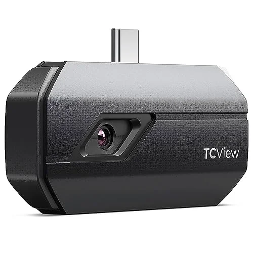 TOPDON Wärmebildkamera Android TC001-A, 512x384 TISR hohe Auflösung, –20 °C bis +550 °C, 25Hz Infrarot Kamera unterstützt 3D-Analyse und Videoaufzeichnung, für Elektrik, Hausinspektion, Leckage