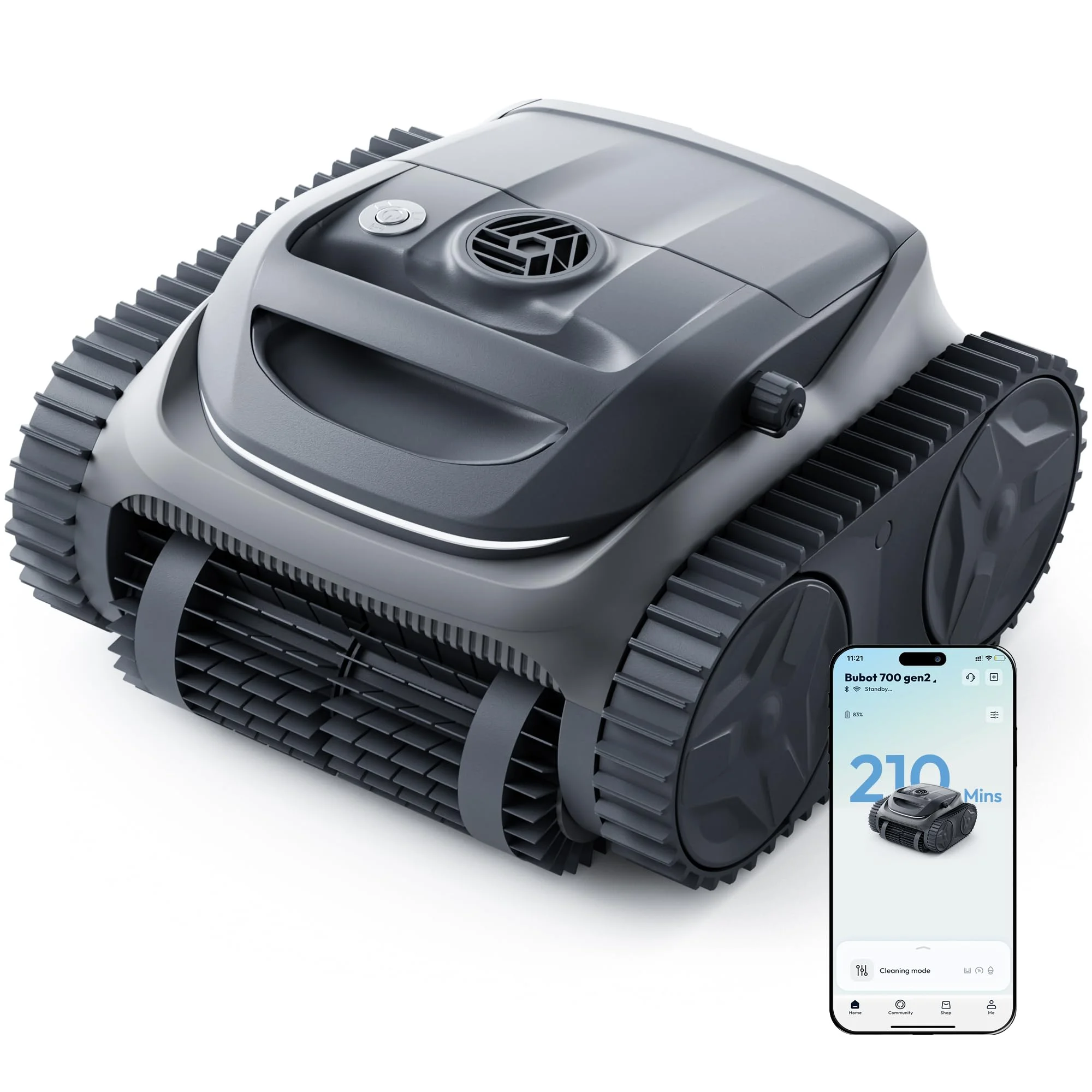 (2026 Neu) Bubot 700 Gen2 Kabelloser Poolreiniger bis 210Min Laufzeit, Dreimotor Poolroboter mit Appsteuerung & Intelligente Navigation, Reinigt Boden, Wände, Wasserlinie für Einbau- und Aufstellpools