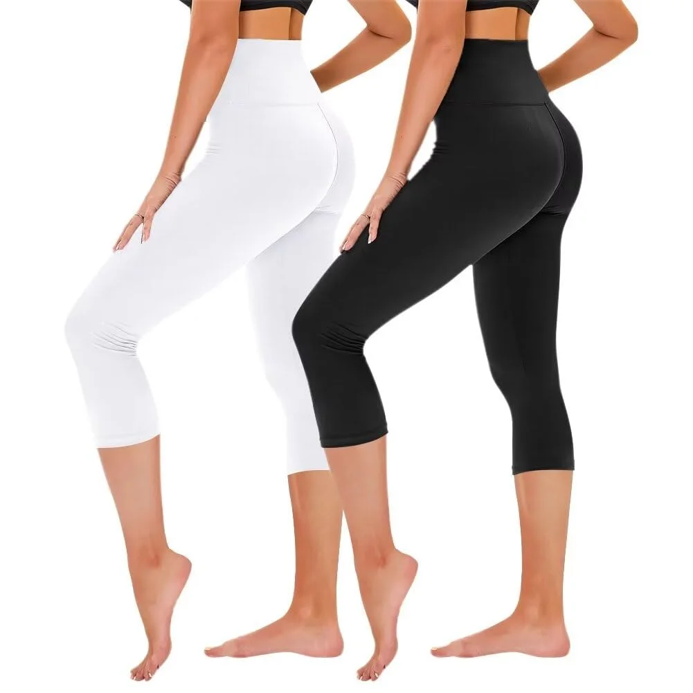 TNNZEET 3/4 Leggings Damen Capri Leggins für Sport, 7/8 Sporthose High Waist Caprihose Große Größen Sportleggings für Gym