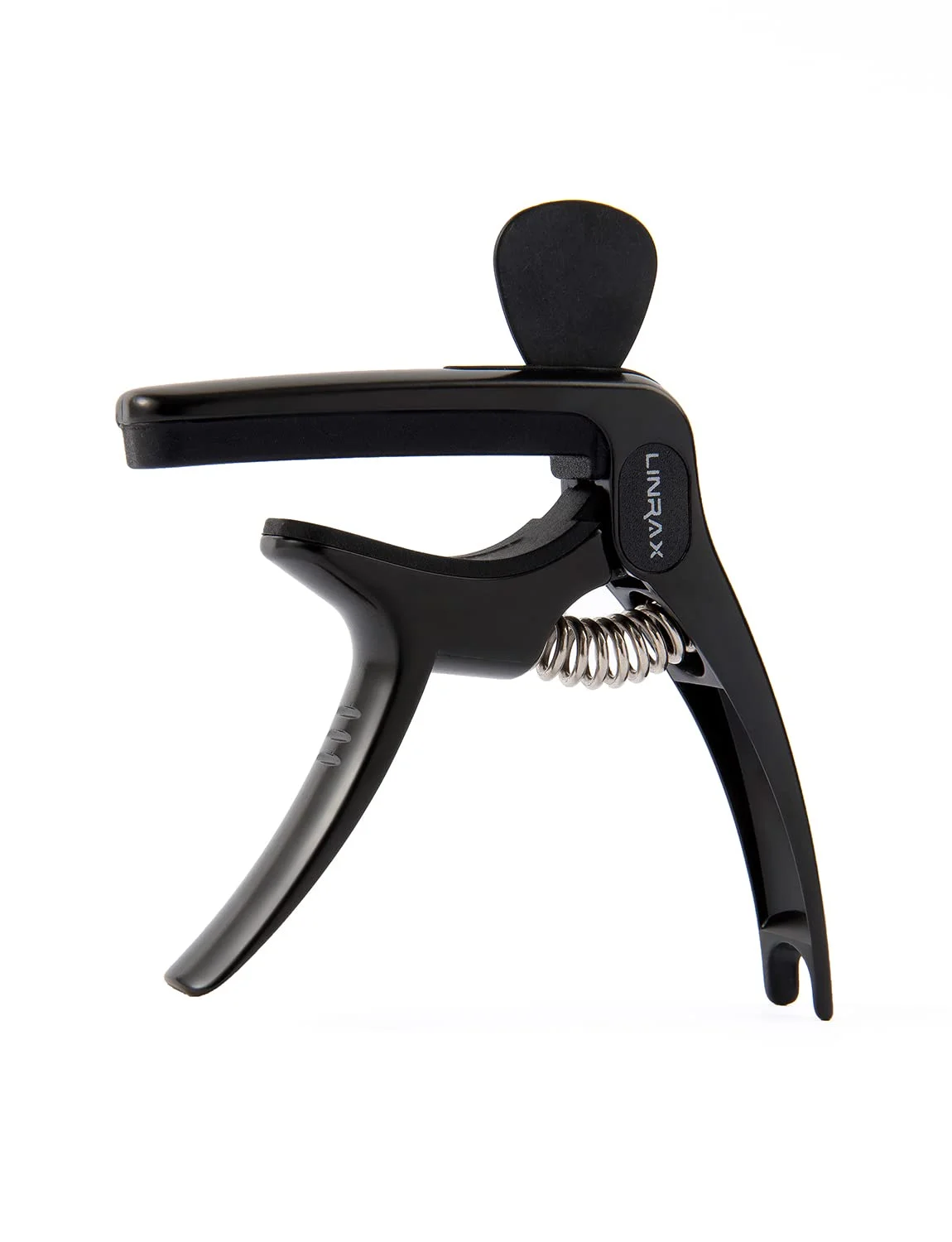 Linrax C1 Kapodaster Capo, 3 in 1 Capodaster mit Plektren Halter und Bridge Pin Puller, Gitarre Kapo für Akustikgitarre E-Gitarre Folk Gitarre Bass Ukulele Banjo Mandoline, Gitarrenzubehör, Schwarz