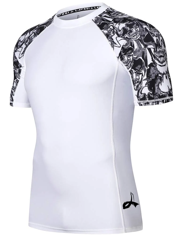LAFROI Herren-Rashguard mit kurzen Ärmeln, LSF 50+, Basisschicht, Kompressionshirt