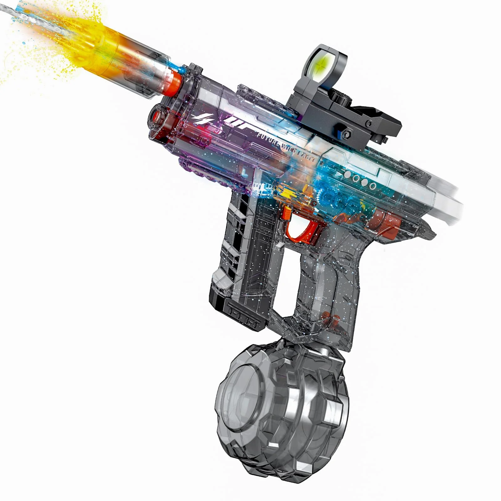 UROINT Elektrische Wasserpistole für Kinder, Wasserspritzpistole LED-Licht | Water Gun Automatische Spritzfunktion, 800ML Wasser Pistole Outdoor Wasserspaß Spielzeug Fü Erwachsene Jungen MäDchen Schwarz