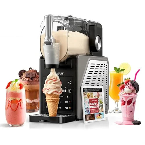Slush Maschine – 2,5 L Eismaschine & Slushie Maschine für Zuhause | LED-Display, 6 voreingestellten Programmen für Eiscreme, Frappés, Milchshakes, automatischer Reinigung, kein Eis erforderlich