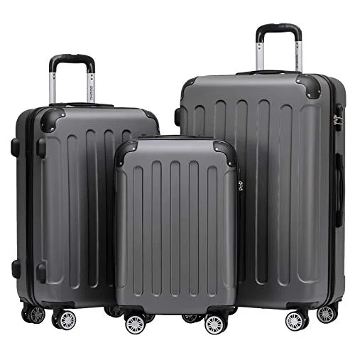 BEIBYE- Hartschalenkoffer Koffer Trolley Rollkoffer Reisekoffer Zahlenschloß 4 Zwilings-Rollen