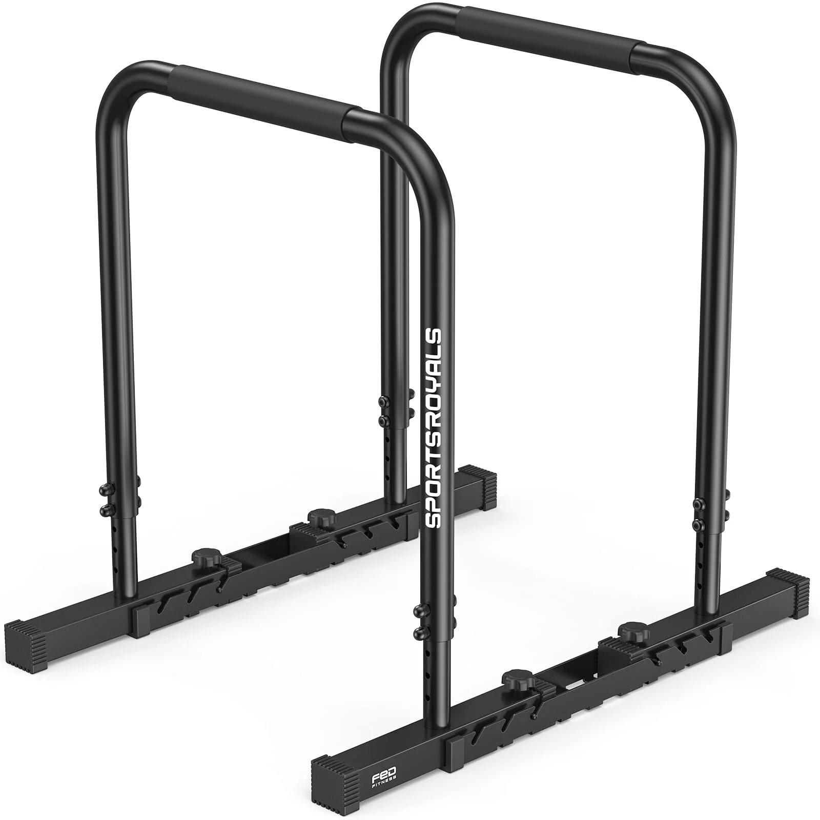Sportsroyals Dip Barren Testsieger,400 kg Tragkraft Dip Stange & Dip Bar,Doppel Sicherung,Funktionaler Stabiler Dip Bar,Höhenverstellbar 81-96 cm,Tragbar für Heimgym&Calisthenics Equipment