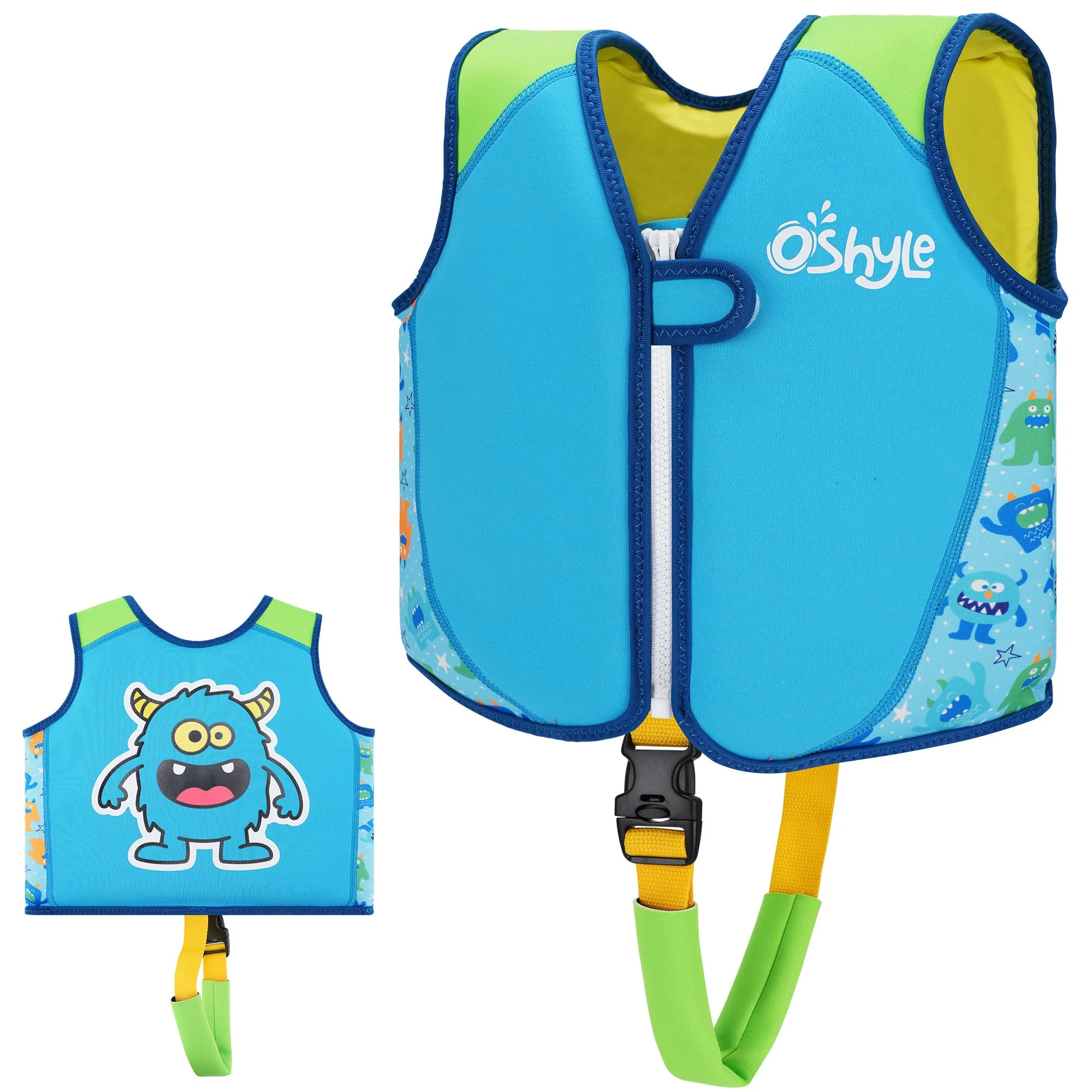 OSHYLE Schwimmweste für Kinder, Kleinkinder, Schwimmflügel, Weste mit Sicherheitsgurt, Auftriebshilfe