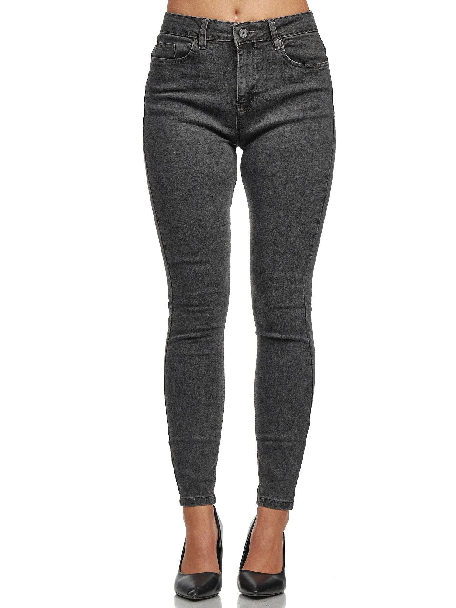 Tazzio Jeans Damen High Waist Denim Slim Skinny Fit Jeanshose Stretch Hose F101