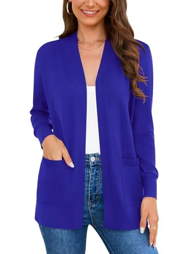 Wiwclo Veryoung Women Vests Fashion Casual Sleeveless Cardigan Sweaters Soft Knit Dressy Ladies Sweater Vest with Pockets