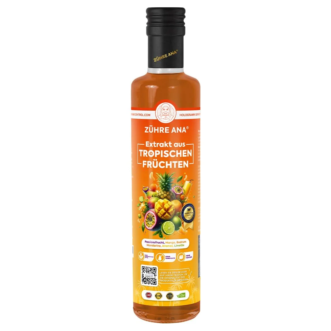 Zühre Ana Extrakt aus TROPISCHEN FRÜCHTEN - Exotisch, Frisch, Erfrischend, Geschmack der Tropischen Welt, Mit heißem und kaltern Wasser, Mische es mit joghurt, VITAMINREICH UND LECKER IST! (640 g)