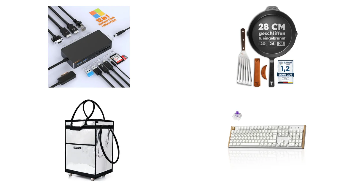 Surface Dock 2 und TECOR Gusseisenpfanne: Top‑Deals bei Amazon am 28.07.2026
