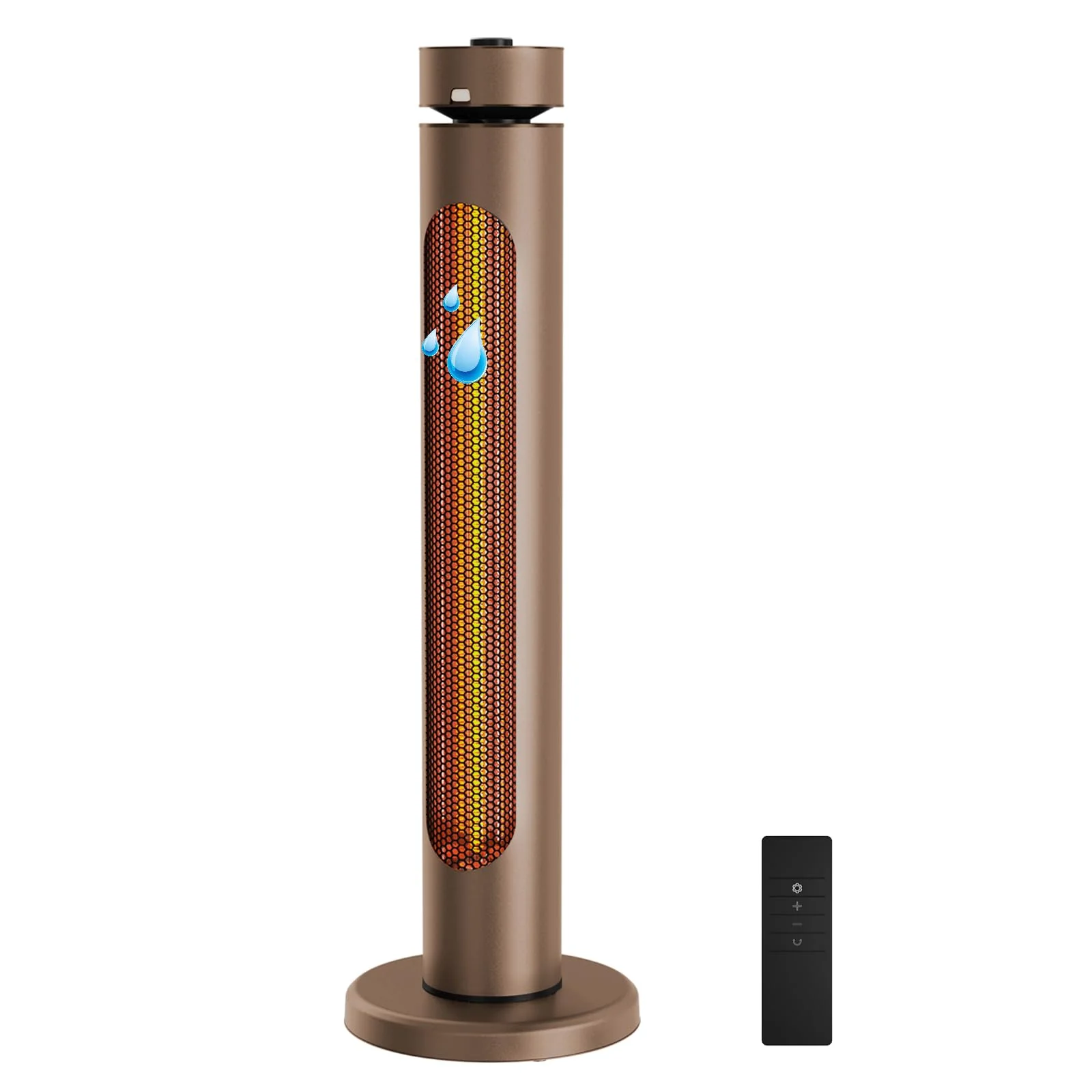 Infrarot Standheizstrahler 2000W, Heizstrahler Terrasse Outdoor, Braun | Carbonfaser-Heiztechnologie, 1S Schnellheizung, 8 Heizstufen, 60° Oszillation, IP45 Wasserdicht, Fernbedienung