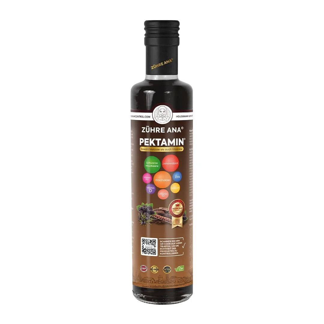 Zühre Ana Pektamin – Mischung aus Schwarzem Maulbeer-, Johannisbrot- und Andız-Melasse, angereichert mit Vitaminen, 350 ml