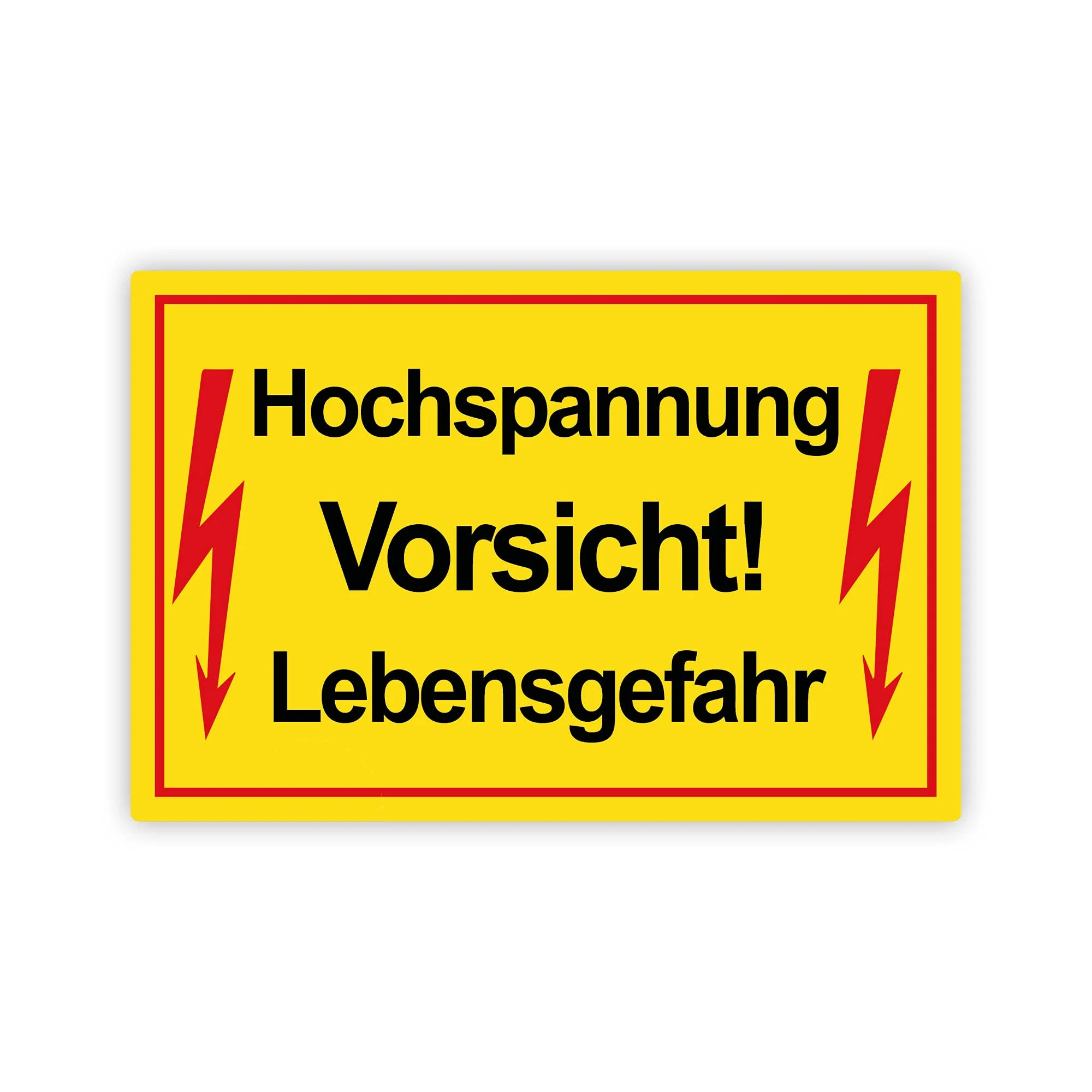STROBO XXL "Hochspannung! Vorsicht Lebensgefahr!" Hinweisschild | Stabile 5mm Hartschaumplatte als 40x30cm Schild mit UV-Schutz für den Außenbereich
