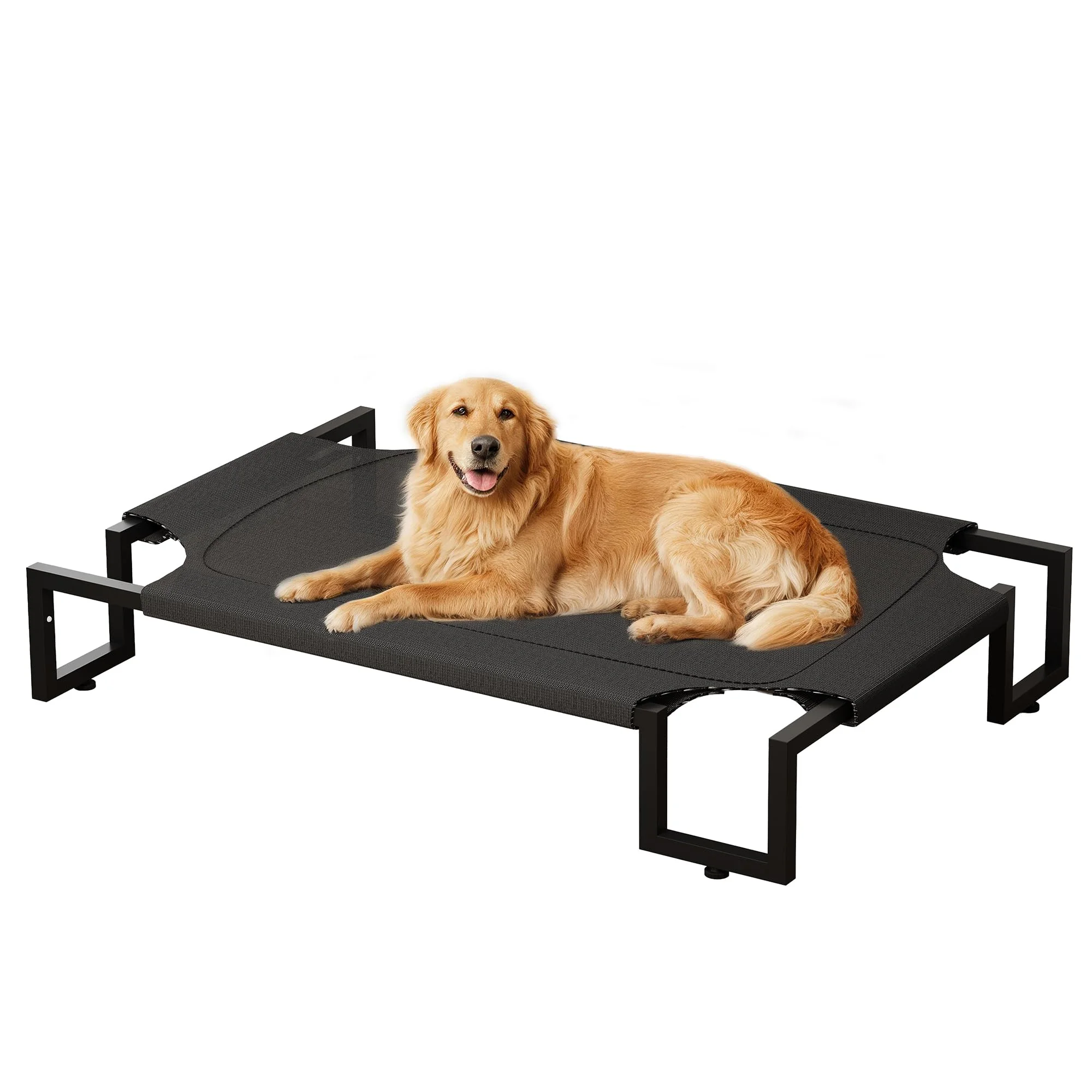 VECOCHO Kühlendes Erhöhtes Hundebett Hunde,Schwarz XL125×85×21cm | Hundeliege Outdoor,Haustierliege Waschbar und Robuster mit Luftzirkulation,Atmungsaktiv,Waschbar,Robuster Metallrahmen