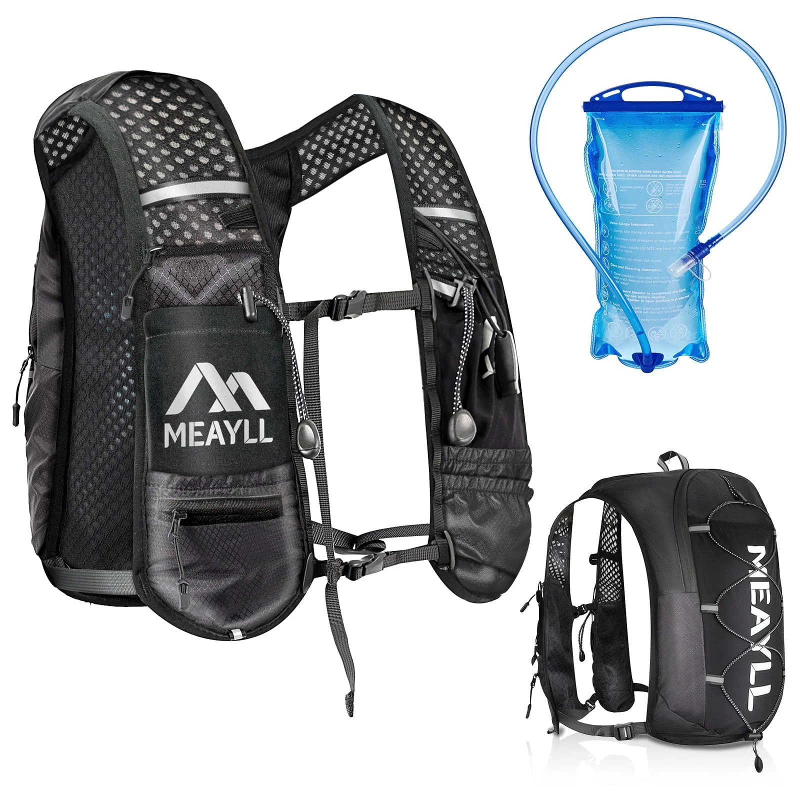 Laufweste für Damen Herren mit 500 ml TPU Trinkflasche/1L Trinkblase– Leichter und bequemer Laufrucksack, ideal für Trailrunning, Radfahren, Wandern und Marathon