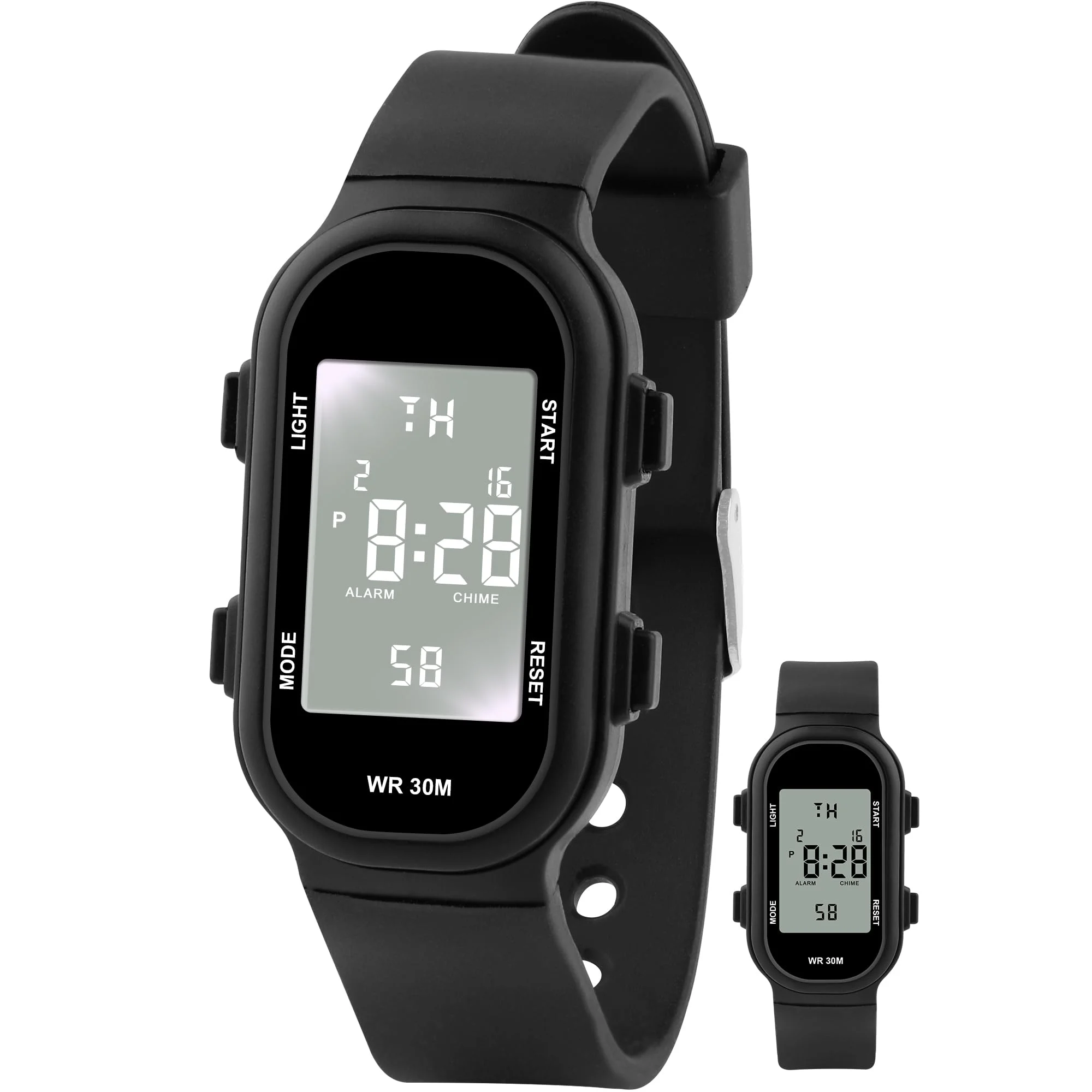 DTKID Digitale Kinderuhr Jungen Mädchen, 7-Farben-LED, Armbanduhr Kinder mit Wecker, Stoppuhr, Datum, 5 ATM wasserdichte Outdoor Sportuhr Kinder Uhren für Teenager
