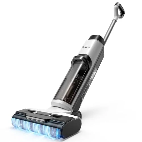 Hearten Nass Trockensauger, 25 kPa, mit Wasserelektrolyseur zur Desinfektion, Selbstreinigung, Sprachansage, Randreinigung, LED-Display, Bürstenloser Motor, Geräuscharm, Haushalte
