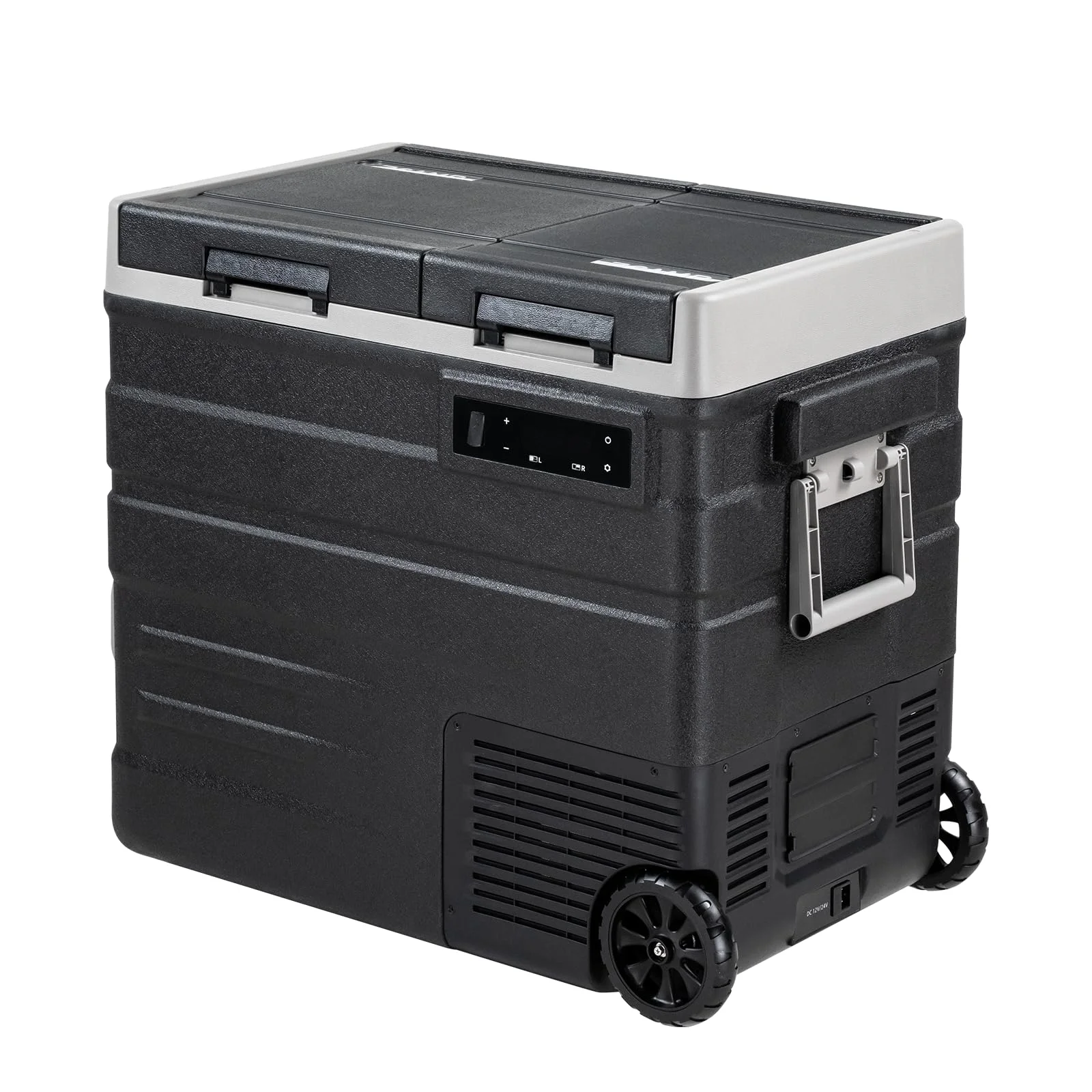 zcamp UD65 57L Kompressor Kühlbox Auto Kühlbox Elektrisch Dual Zone, mit LED-Touch、Rädern und klappbarem Zuggriff, Tragbare Camping Gefrierbox 12/24v für Lkw, Boot, -20℃-20℃