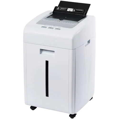 Kalopsia Aktenvernichter Professionell 200 Blätter | Automatischer Mikroschnitt 60Min P5 Hochsicherheits Kreditkarte/CD/Klammer Heim Büro Schredder mit 35L Behälter