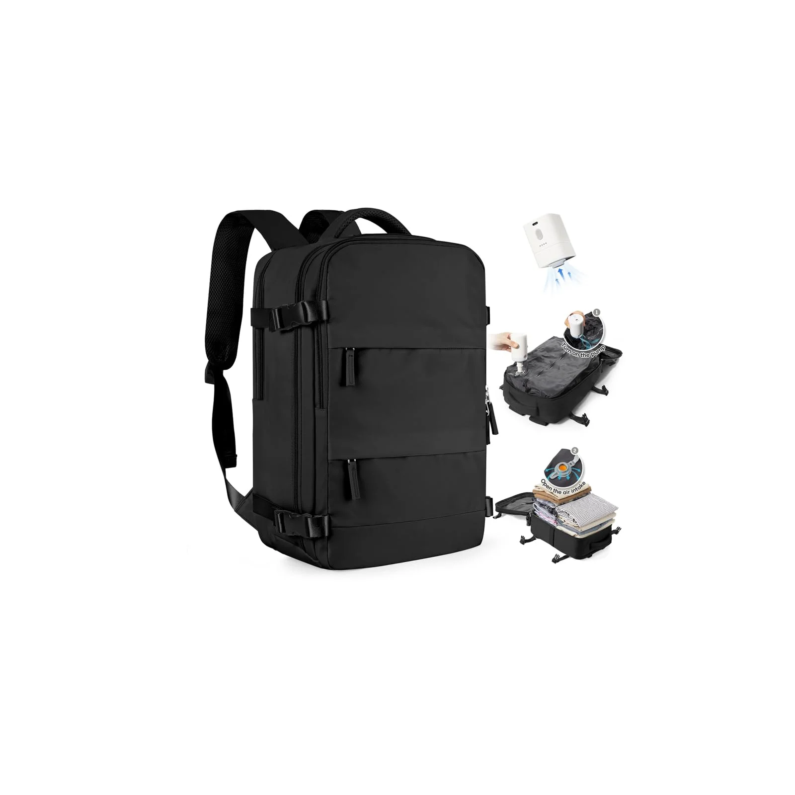SZLX Vakuum Rucksack 40x30x20 Wizz air Handgepäck Rucksack 40x30x20 für Ryanair Vakuum Reiserucksack Flugzeug Easyjet Handgepäck Laptop Rucksack 14 Zoll mit Schuhfach für Herren Damen
