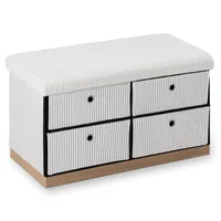 Sitztruhe mit 4 Schubladen, ca. 76 x 38 x 42 cm - Weiß