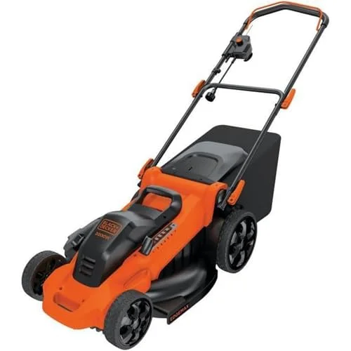 BLACK+DECKER 2000W 3-in-1 Elektro-Rasenmäher (48 cm Schnittbreite, 50 L Grasfangbehälter, 7-fache Schnitthöhenverstellung, ideal für große Rasenflächen) LM2000-QS