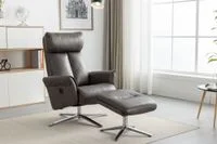 Elektrisch verstellbarer Relaxsessel mit Hocker, ca. 106,5 x 71,5 x 88 cm - Grau