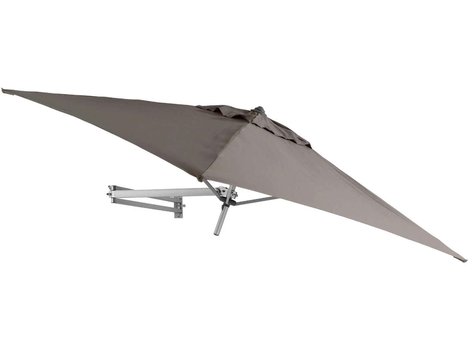 EASYSOL Sonnenschirm Wandmontage 200 x 200 cm eckig, für Balkon, Terrasse, Garten, Parasol für die Wand, Teleskopisch und Neigbar, aus Aluminium und Polyester, taupe