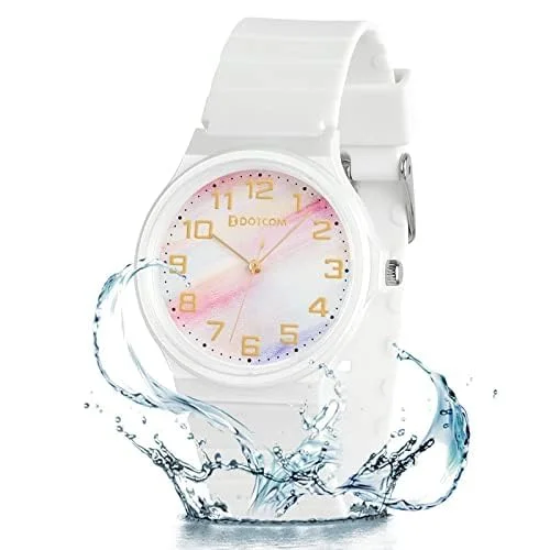 GUUMUXIN Kinderuhr Jungen Mädchen,Armbanduhr Jungen Analog,Armbanduhr Kinder,Analog Quartz Uhr mit Kinderuhr Kautschuk Wasserdicht Outdoor Sports Uhren