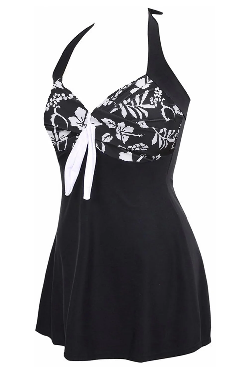 AMAGGIGO Damen Neckholder Push up BadekleidFigurformender Bunt Badeanzug mit Röckchen Bauchweg Einteiliger Badekleid