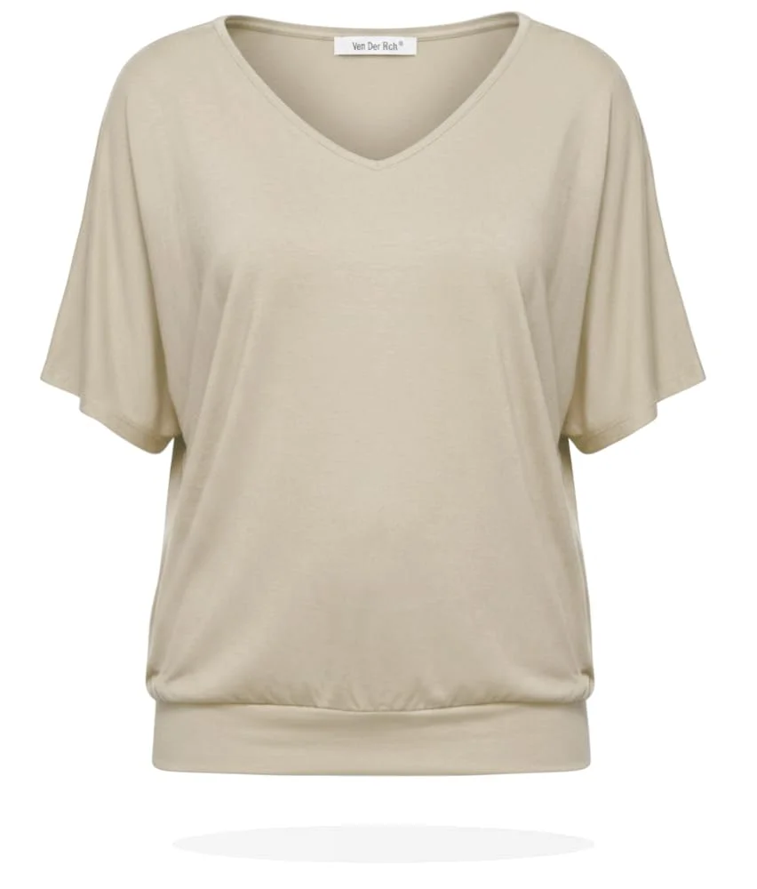 Van Der Rich ® - T-Shirt Raffinierte Einfachheit T-Shirt Einfarbig - Damen