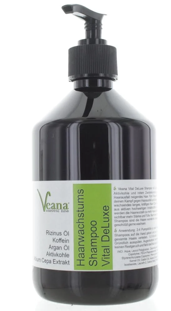Veana Haarwachstums - Shampoo Vital DeLuxe (500ml) - Haarwuchs - Shampoo, Anti-Haarausfall, Haarshampoo um Haarausfall zu stoppen und Haarwachstum zu reaktivieren und zu beschleunigen