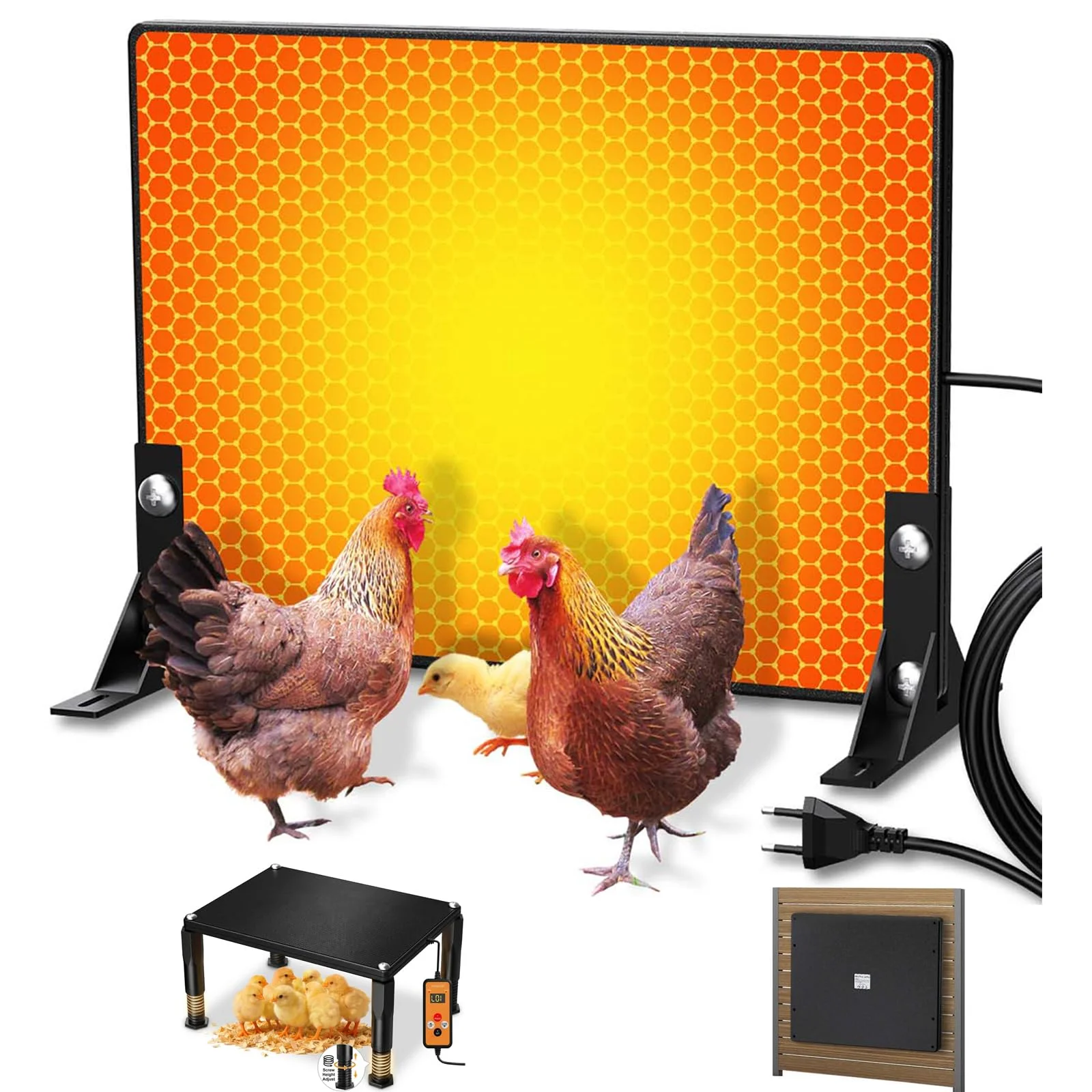 110W Wärmeplatte Küken mit 0-24h-Speichertimer,40cm x 30cm,5℃-80℃ Winter Hühnerstall Heizung Flat Panel Chick Heater, geeignet inkubator kükenstall für Haustiere, Küken, Kätzchen，Farm Frostschutz