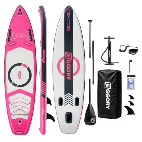 EGGORY Aufblasbares Paddle Board, SUP Board | Stabile Konstruktion mit rutschfestem Komfort-Deck, tragbares SUP-Board für Reisen