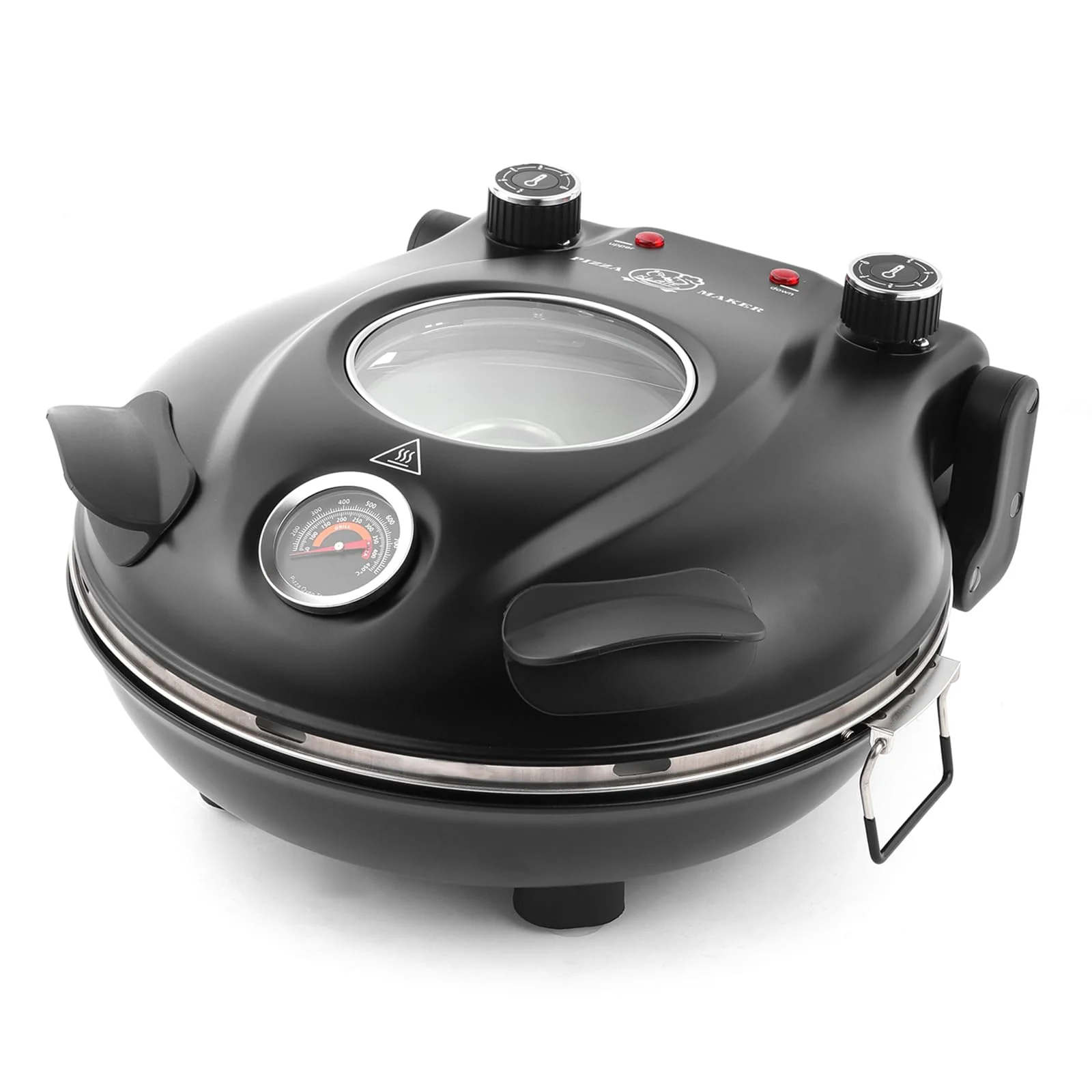 KLAIF Elektrischer Pizzaofen, LM-Schwarz | separat regelbare Ober- und Unterhitze, 31 cm Keramik-Pizzastein, Kompakter Pizzaofen für Zuhause, 1200 W, 420 °C