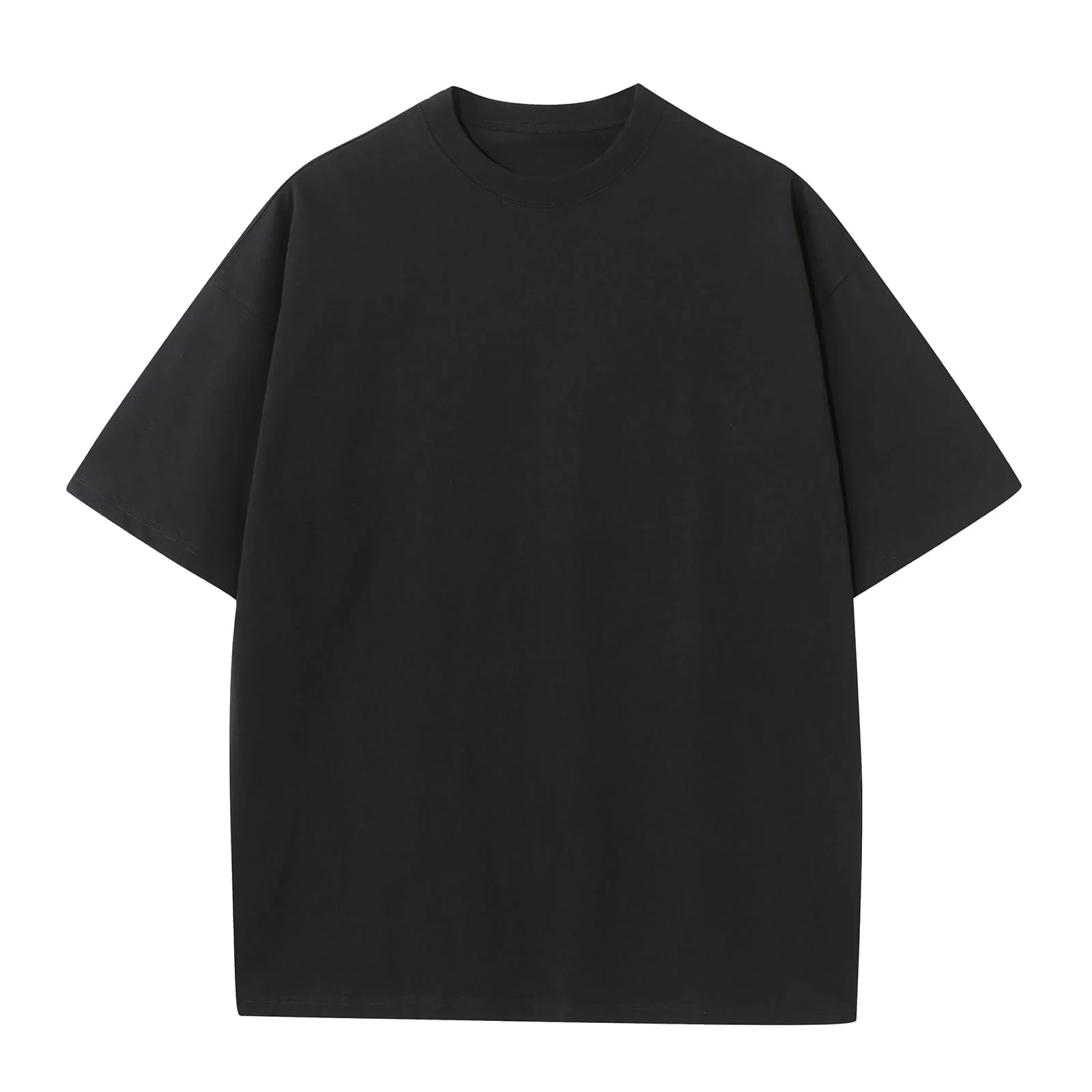 HOUZONIY Herren Oversize Basic T-Shirt, Einfarbig T Shirt Für Herren, Weich & Bequem Sommer Männer Kurzarm Rundhals Set
