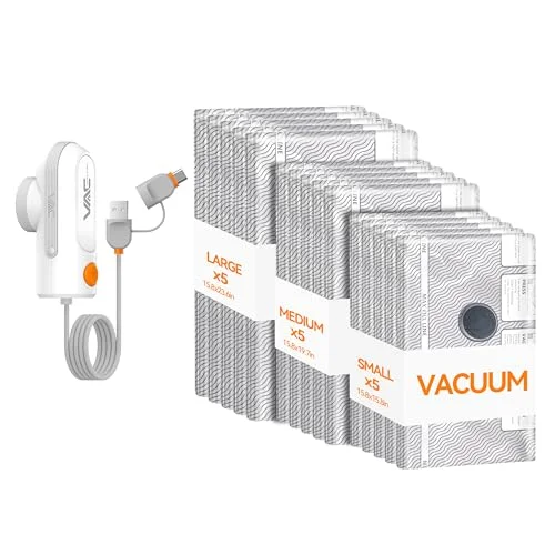 VACKFOX vakuum koffer mit pumpe mit USB- und Type-C-Pumpe,für Reise- und Haushaltskleidung sowie Decken