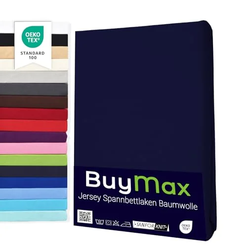 Buymax® Spannbettlaken 60x120 70x140 80x200 90x200 100x200 120x200 140x200 160x200 180x200 200x200 Baumwolle Bettlaken Jersey